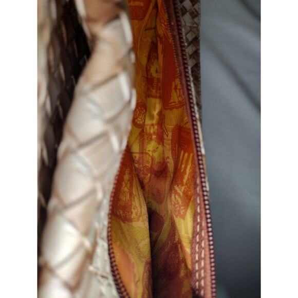 Samantha Brown Croco-Embossed Dowel Travel Bag Tote Work Weekender CARAMEL BEIGE - Picture 14 of 16